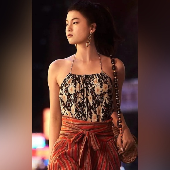 Free People Womens Liza Floral Print Halter Neck Bodysuit - Picture 3 of 14